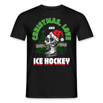Weihnachten, Liebe und Eishockey Magie auf dem Eis - Männer T-Shirt - Schwarz - Vorne - AI Model Male 178 light (178cm)
