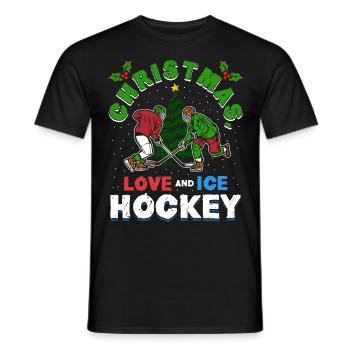 Weihnachten, Liebe und Eishockey Magie auf dem Eis - Männer T-Shirt - Schwarz - Vorne - AI Model Male 178 light (178cm)