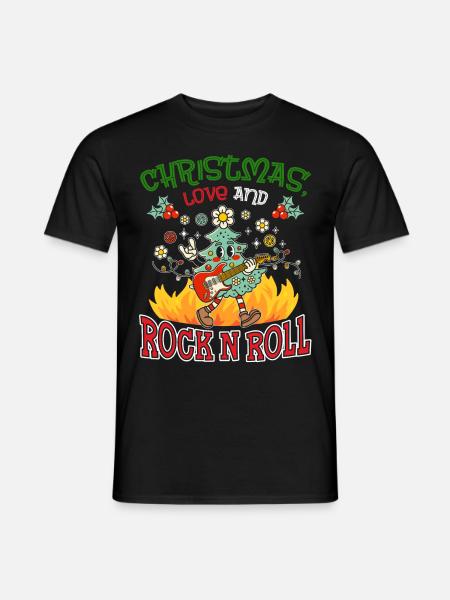 Heavy Hard Metal Weihnachten, Liebe Rock 'n' Roll - Männer T-Shirt - Schwarz