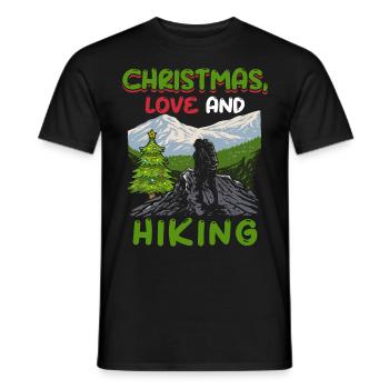 Frohes Fest Weihnachten, Liebe & Wandern - Männer T-Shirt - Schwarz - Vorne - AI Model Male 178 light (178cm)