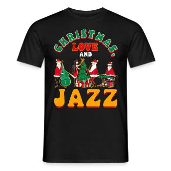 Christmas, Love & Jazz, Perfekt für Musikfans - Männer T-Shirt - Schwarz - Vorne - AI Model Male 178 light (178cm)