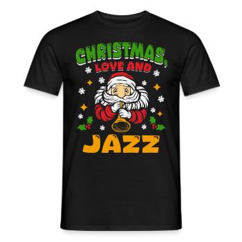 Christmas, Love & Jazz, Perfekt für Musikfans - Männer T-Shirt - Schwarz - Vorne - AI Model Male 178 light (178cm)