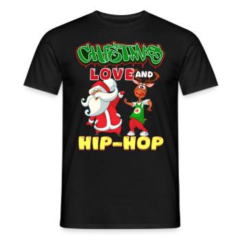 Noël, l’amour et le hip-hop, le look le plus frais du Père Noël - T-shirt homme - noir - Devant - AI Model Male 178 light (178cm)
