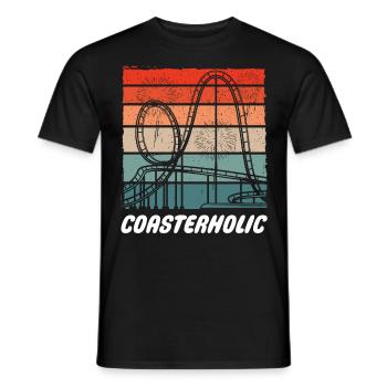 Roller coaster amusement park funfair amusement park - Men's T-Shirt - black - Front - AI Model Male 178 light (178cm)
