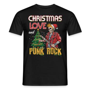 Rockige Weihnachten: Konzert Santa Claus Punk Rock - Männer T-Shirt - Schwarz - Vorne - AI Model Male 178 light (178cm)