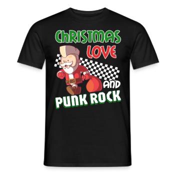 Rockige Weihnachten: Konzert Santa Claus Punk Rock - Männer T-Shirt - Schwarz - Vorne - AI Model Male 178 light (178cm)