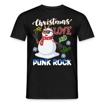 Rockige Weihnachten: Konzert Santa Claus Punk Rock - Männer T-Shirt - Schwarz - Vorne - AI Model Male 178 light (178cm)