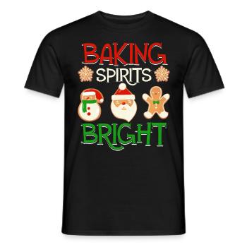 Christmas, Love and Baking, Sweet Holiday Joy - Men's T-Shirt - black - Front - AI Model Male 178 light (178cm)