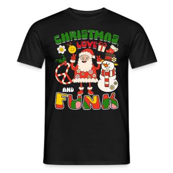 Christmas, Love and Funk – Festive Groove Music - Männer T-Shirt - Schwarz - Vorne - AI Model Male 178 light (178cm)
