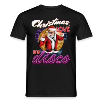 Weihnachten Disco, Rave, Techno, House, Goa, Party - Männer T-Shirt - Schwarz - Vorne - AI Model Male 178 light (178cm)