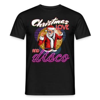 Weihnachten Disco, Rave, Techno, House, Goa, Party - Männer T-Shirt - Schwarz - Vorne - AI Model Male 178 light (178cm)