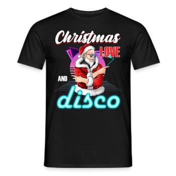 Noël Disco, Rave, Techno, House, Goa, Fête - T-shirt homme - noir - Devant - AI Model Male 178 light (178cm)