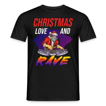 Weihnachten Disco, Rave, Techno, House, Goa, Party - Männer T-Shirt - Schwarz - Vorne - AI Model Male 178 light (178cm)