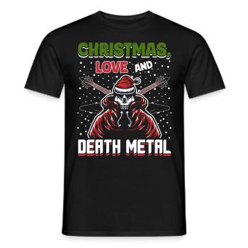 Noël, amour et death metal ! Fans de métal ! - T-shirt homme - noir - Devant - AI Model Male 178 light (178cm)
