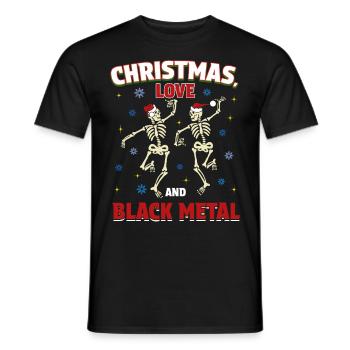 Noël, l’amour et le black metal ! Fans de métal ! - T-shirt homme - noir - Devant - AI Model Male 178 light (178cm)