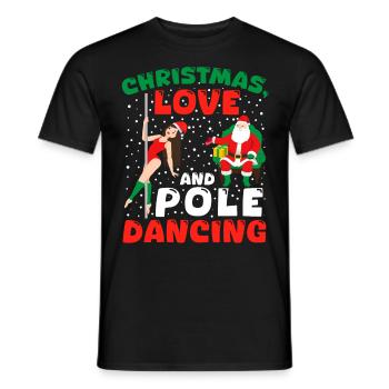 Danseuse de pole, Pole dance, Noël, Amour - T-shirt homme - noir - Devant - AI Model Male 178 light (178cm)