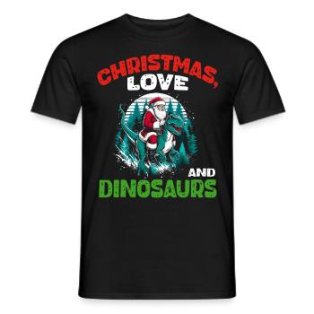 Dino Garçon Garçon Enfants Noël Amour Dinosaure - T-shirt homme - noir - Devant - AI Model Male 178 light (178cm)