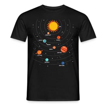 Planètes Science Physique Univers Soleil - T-shirt homme - noir - Devant - AI Model Male 178 light (178cm)