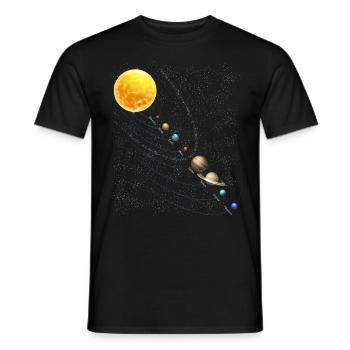 Planètes Science Physique Univers Soleil - T-shirt homme - noir - Devant - AI Model Male 178 light (178cm)