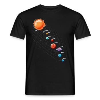 Planètes Science Physique Univers Soleil - T-shirt homme - noir - Devant - AI Model Male 178 light (178cm)