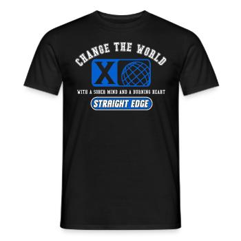 Vegan, gegen Drogen, Hardcore Punk Straight Edge - Männer T-Shirt - Schwarz - Vorne - AI Model Male 178 light (178cm)