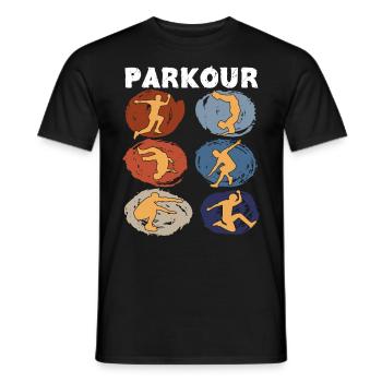 Parkour, Freerunning, Street Workout, Acrobatique - T-shirt homme - noir - Devant - AI Model Male 178 light (178cm)