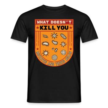 funny saying. Viruses Science Research - Men's T-Shirt - black - Front - AI Model Male 178 light (178cm)