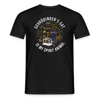 Schrödinger's Cat: Funny Science - Men's T-Shirt - black - Front - AI Model Male 178 light (178cm)