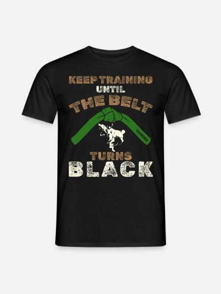 Schwarzer Gürtel: Motivation Kampfkunst Taekwondo - Männer T-Shirt - Schwarz