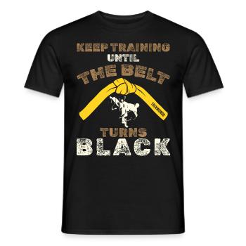 Black Belt: Motivation Martial Art Taekwondo - Men's T-Shirt - black - Front - AI Model Male 178 light (178cm)