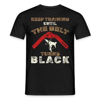 Black Belt: Motivation Martial Art Taekwondo - Men's T-Shirt - black - Front - AI Model Male 178 light (178cm)