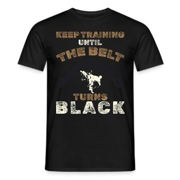 Black Belt: Motivation Martial Art Taekwondo - Men's T-Shirt - black - Front - AI Model Male 178 light (178cm)