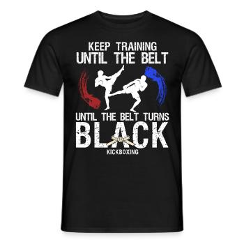 Black Belt: Motivation Martial Arts Kickboxing - Men's T-Shirt - black - Front - AI Model Male 178 light (178cm)