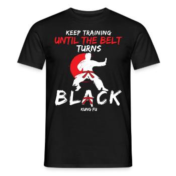 Ceinture noire : Restez motivé Art martial Kung Fu - T-shirt homme - noir - Devant - AI Model Male 178 light (178cm)