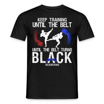 Black Belt: Motivation Martial Arts Kickboxing - Men's T-Shirt - black - Front - AI Model Male 178 light (178cm)