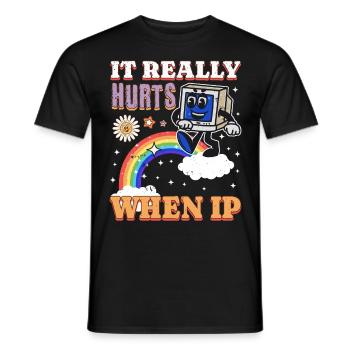 Lustiger Spruch "It Burns when i Pee"! - T-shirt homme - noir - Devant - AI Model Male 178 light (178cm)