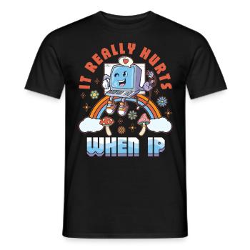 IT Geek, PC Accessories Storage Devices Evolution - Men's T-Shirt - black - Front - AI Model Male 178 light (178cm)