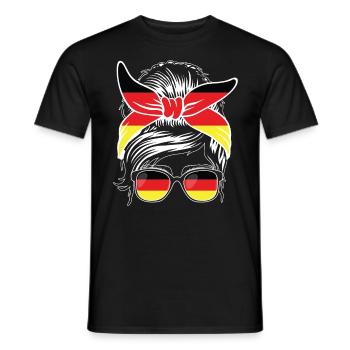 Sports Allemagne, Football, Tenue pour fan de sport - T-shirt homme - noir - Devant - AI Model Male 178 light (178cm)