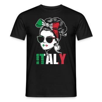 Sport Italie, Football, Tenue pour fan de sport - T-shirt homme - noir - Devant - AI Model Male 178 light (178cm)