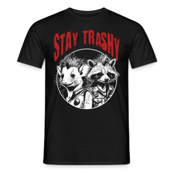 Rester Trash Drôle Motard Possum Sarcastique - T-shirt homme - noir - Devant - AI Model Male 178 light (178cm)