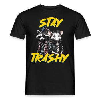 Rester Trash Drôle Motard Possum Sarcastique - T-shirt homme - noir - Devant - AI Model Male 178 light (178cm)