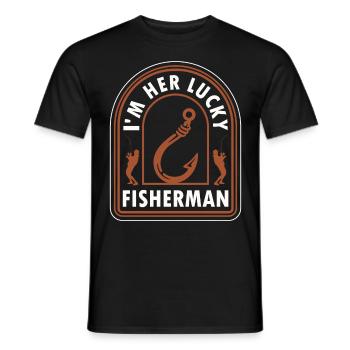 Fishing, fishing, fishing and pike fishing - Men's T-Shirt - black - Front - AI Model Male 178 light (178cm)