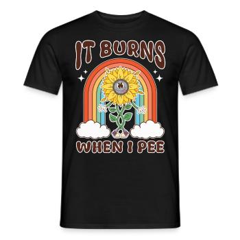 Drôle de dire « Ça brûle quand je fais » ! - T-shirt homme - noir - Devant - AI Model Male 178 light (178cm)