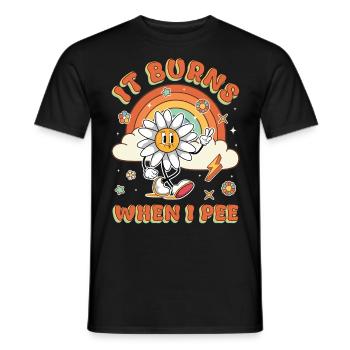 Drôle de dire « Ça brûle quand je fais » ! - T-shirt homme - noir - Devant - AI Model Male 178 light (178cm)