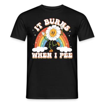 Drôle de dire « Ça brûle quand je fais » ! - T-shirt homme - noir - Devant - AI Model Male 178 light (178cm)