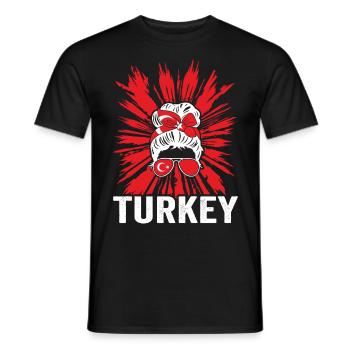 Sports Turquie, Football, Tenue pour Fan de Sport - T-shirt homme - noir - Devant - AI Model Male 178 light (178cm)