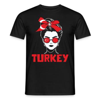 Sports Turquie, Football, Tenue pour Fan de Sport - T-shirt homme - noir - Devant - AI Model Male 178 light (178cm)