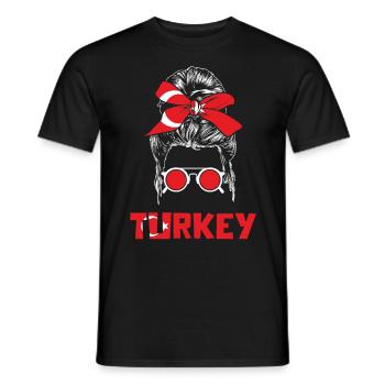 Sports Turquie, Football, Tenue pour Fan de Sport - T-shirt homme - noir - Devant - AI Model Male 178 light (178cm)