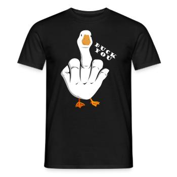 Unhöfliches Lustiges Sprichwort "Duck You" Outfit - Männer T-Shirt - Schwarz - Vorne - AI Model Male 178 light (178cm)