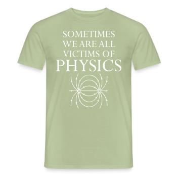 Physique et science Drôle de dicton - T-shirt homme - vert sauge - Devant - AI Model Male 178 light (178cm)